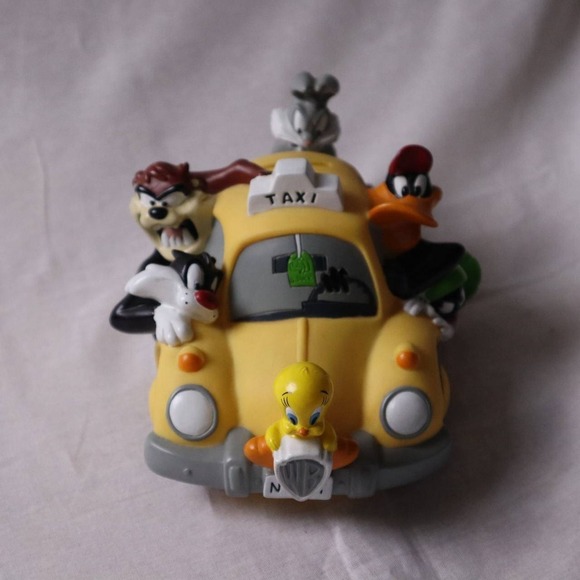 Warner Bros. Other - Vintage Looney Tunes Coin Bank Warner Bros Taxi Cab Tweety Bugs Daffy Taz Marvin